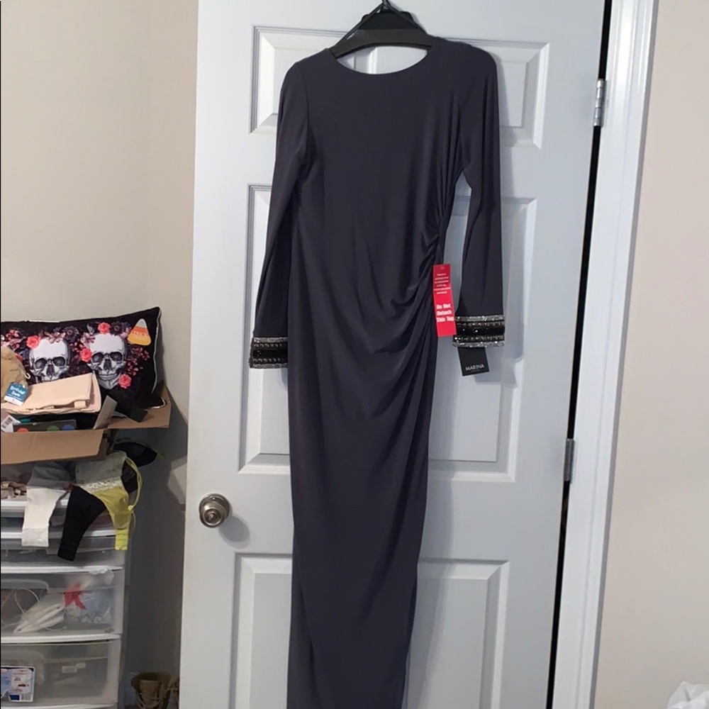 Grey evening gown